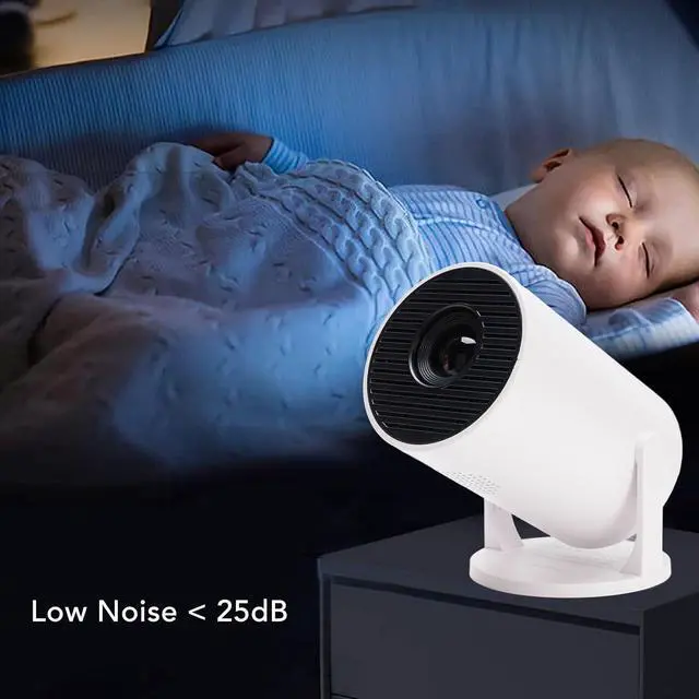 Alt view image 3 of 7 - Asixxsix Mini Projector, 1080P Portable Projector with WiFi and Bluetooth, 270 Adjustable Portable Movie for Laptop Smartphone Game Console for Bedroom Home Outdoor (White)