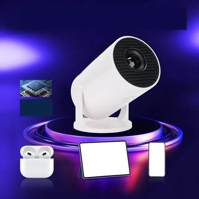 Alt view image 4 of 7 - Asixxsix Mini Projector, 1080P Portable Projector with WiFi and Bluetooth, 270 Adjustable Portable Movie for Laptop Smartphone Game Console for Bedroom Home Outdoor (White)