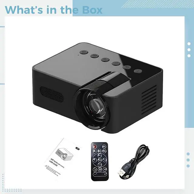 Alt view image 3 of 5 - Mini Projector, Portable Home Projector with Auto Keystone, WiFi6 and Wireless 5.4, Wireless Screen Share, 1.6 x 3.1 x 4 In / 4 x 7.8 x 10.1 cm