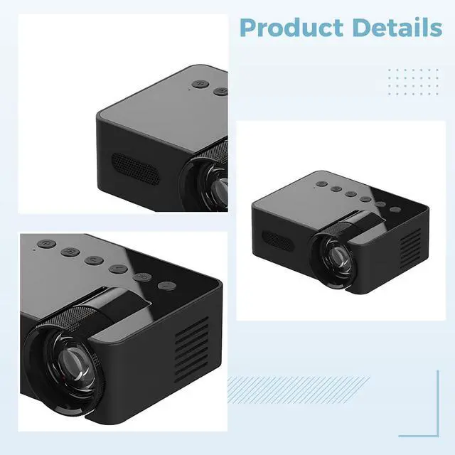 Alt view image 4 of 5 - Mini Projector, Portable Home Projector with Auto Keystone, WiFi6 and Wireless 5.4, Wireless Screen Share, 1.6 x 3.1 x 4 In / 4 x 7.8 x 10.1 cm