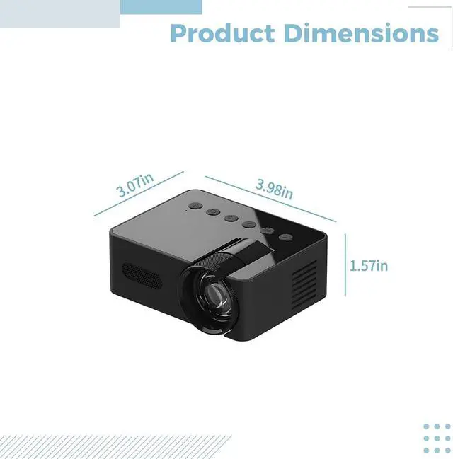 Alt view image 2 of 5 - Mini Projector, Portable Home Projector with Auto Keystone, WiFi6 and Wireless 5.4, Wireless Screen Share, 1.6 x 3.1 x 4 In / 4 x 7.8 x 10.1 cm