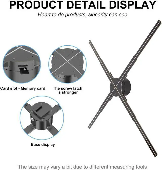 Alt view image 3 of 7 - 24.2in 3D Hologram Fan HD 722 LED Support Phone APP PC WiFi Holographic Advertising Display With Remote Control Simple Management
