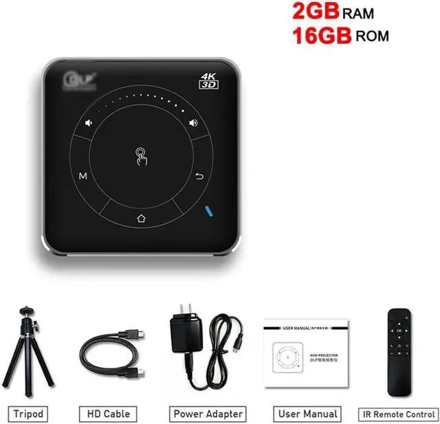 Alt view image 2 of 7 - Mini Projector 4K DLP Android 9.0 Support video Beamer Mobile Phone with Battery