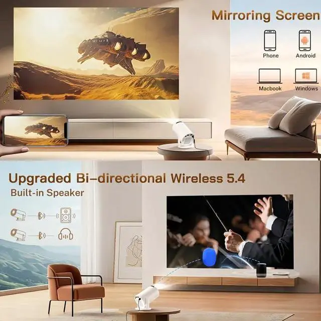 Alt view image 4 of 7 - Portable Native 480P Projector