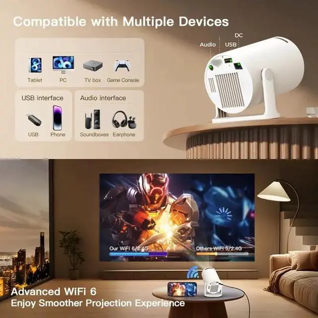 Alt view image 5 of 7 - Portable Native 480P Projector