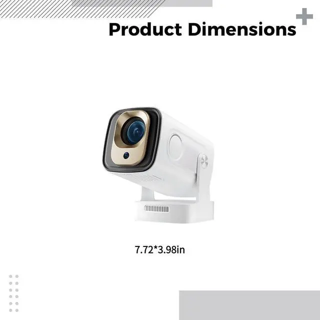 Alt view image 2 of 5 - 4K Projector, 260 ANSI Lumen, HY260Pro Smart Portable Projector with Auto Focus and Keystone Correction, Wireless Projector, Short Throw, 200 in, Remote Control, 7.7 x 4 in / 19.6 x 10.1 cm