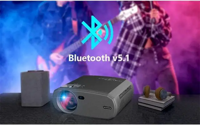 Alt view image 5 of 7 - V50 Portable 5g Projector Mini Smart Real 1080p Full Movie Proyector 200'' Large Screen Led Projectors