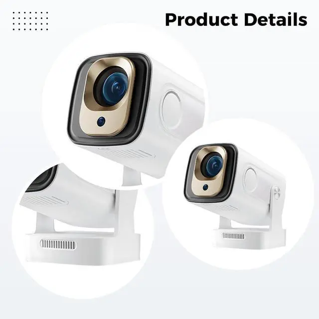 Alt view image 5 of 5 - 4K Projector, 260 ANSI Lumen, HY260Pro Smart Portable Projector with Auto Focus and Keystone Correction, Wireless Projector, Short Throw, 200 in, Remote Control, 7.7 x 4 in / 19.6 x 10.1 cm