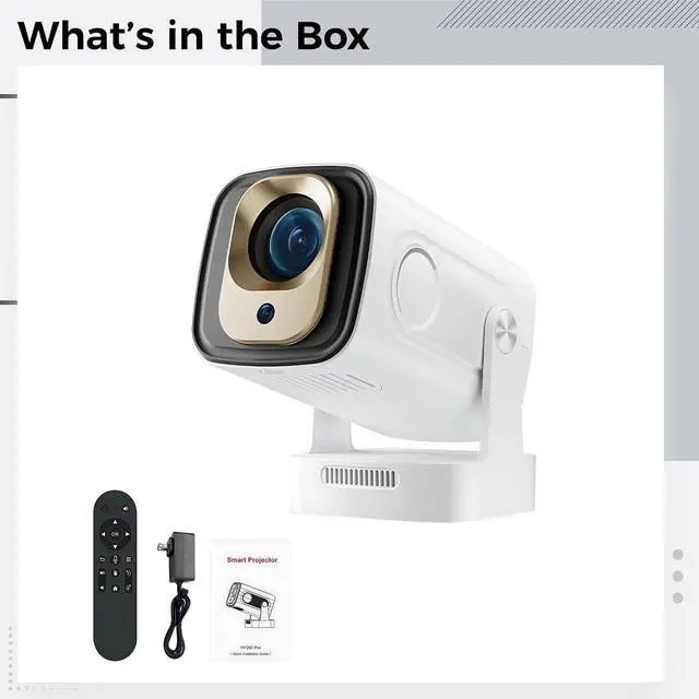 Alt view image 4 of 5 - 4K Projector, 260 ANSI Lumen, HY260Pro Smart Portable Projector with Auto Focus and Keystone Correction, Wireless Projector, Short Throw, 200 in, Remote Control, 7.7 x 4 in / 19.6 x 10.1 cm