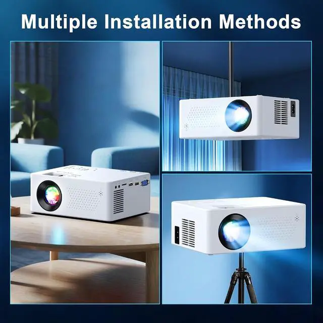 Alt view image 6 of 6 - Mini Projector, FHD 1080P Supported, Movie Projector for Home Theater