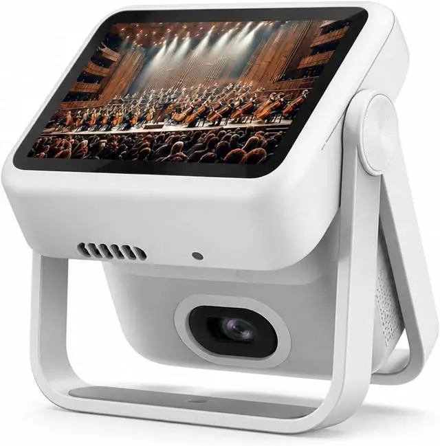 Alt view image 4 of 5 - Mini Projector, Smart Touch Screen Portable Projector A5pro ,for Bedroom/Outdoor(WHITE)