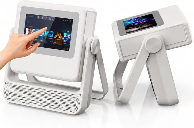 Alt view image 2 of 5 - Mini Projector, Smart Touch Screen Portable Projector A5pro ,for Bedroom/Outdoor(WHITE)