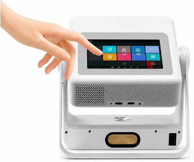 Alt view image 5 of 5 - Mini Projector, Smart Touch Screen Portable Projector A5pro ,for Bedroom/Outdoor(WHITE)