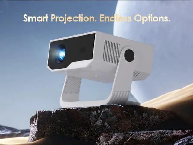 Alt view image 2 of 7 - Wielio Native 1080P Portable Projector, WiFi Bluetooth Mini Movie Projector for Home Camping