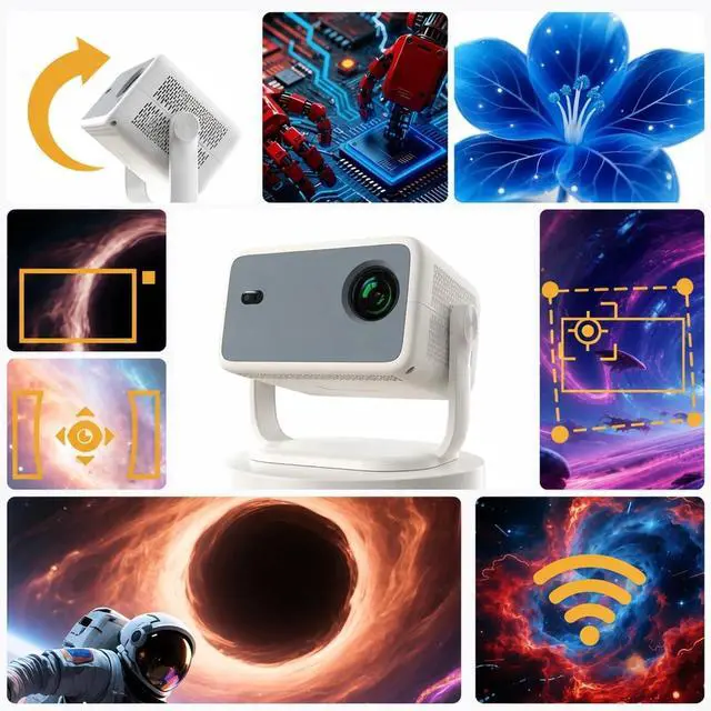 Alt view image 3 of 5 - Mini Projector TP350 NTV Projector Compatible With 650ANSI Android 13 Native 1080P With Auto Smart Home Outdoor for Movie Home Outdoor