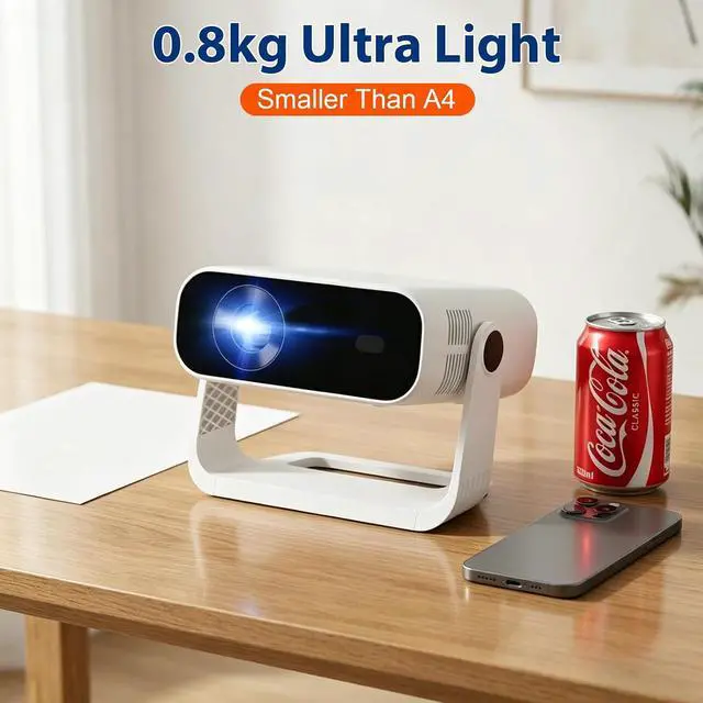 Alt view image 2 of 7 - Wielio Portable Projector, Native 1080P HD WiFi Bluetooth Movie Projector for Home Outdoor