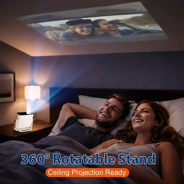 Alt view image 5 of 7 - Wielio Portable Projector, Native 1080P HD WiFi Bluetooth Movie Projector for Home Outdoor