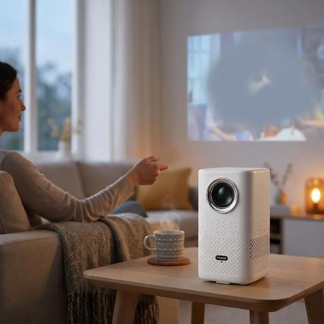 Alt view image 5 of 7 - VBESTLIFE Portable Projector 720P, Semi Closed Optical Bluetooth Projector with Android 13 Dual Band WiFi, for 35-150in Display Home Theater Movie (US Plug)