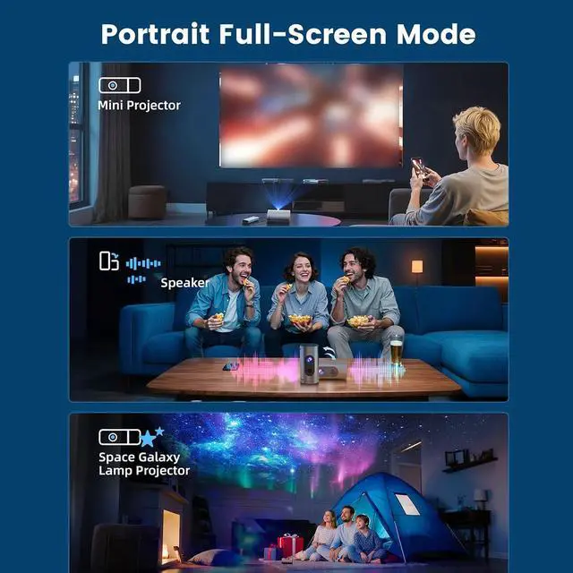 Alt view image 7 of 7 - GOWENIC 4K Supported Projector with 180 ANSI Auto Focus 30000H LED 1200:1 Contrast 30-150in Screen for 14 Home Theater (Silver)