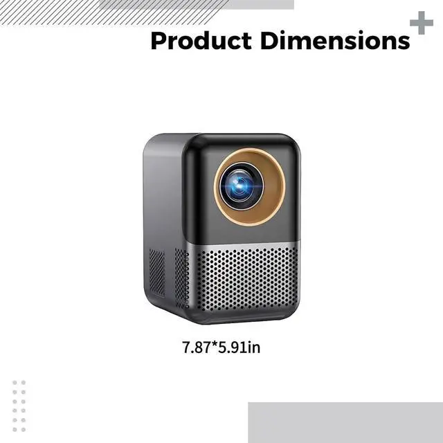 Alt view image 3 of 5 - Mini Portable Projector, 1080P High Definition, Wireless Smartphone WiFi, Android 12 OS, Enhanced Brightness, Cooling System, Home Theater Compatible, US Plug, White