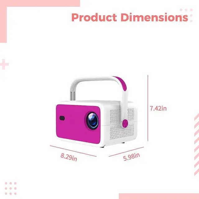 Alt view image 3 of 5 - 4K Projector, Native 1080P Mini WiFi Wireless Portable Projector with Android System, Auto Keystone and Zoom, 180° Stand, FCC/CE/ROHS Certified, 8.3 x 6 x 7.4 In