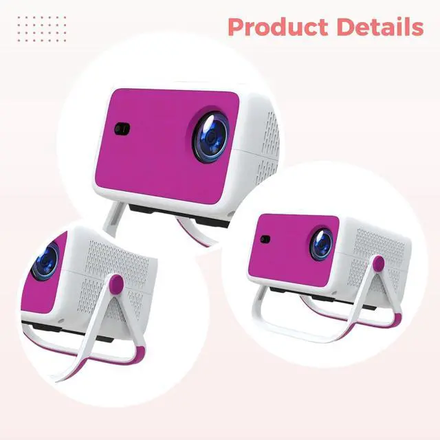 Alt view image 5 of 5 - 4K Projector, Native 1080P Mini WiFi Wireless Portable Projector with Android System, Auto Keystone and Zoom, 180° Stand, FCC/CE/ROHS Certified, 8.3 x 6 x 7.4 In