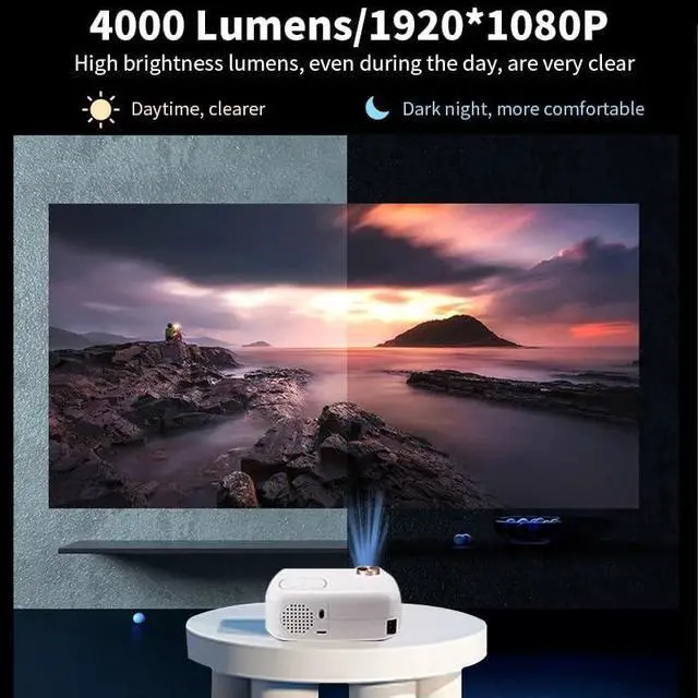 Alt view image 3 of 6 - Mini Projector Native 1920 X 1080P LED Home Theater Cinema Movie Proyectors
