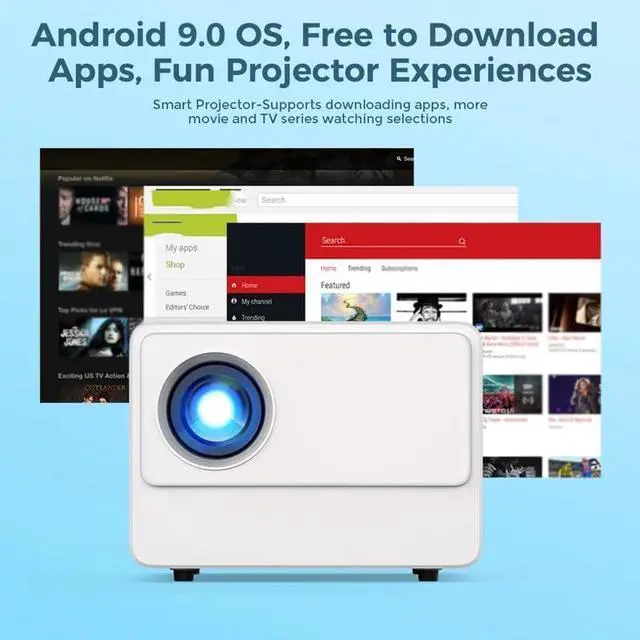 Alt view image 2 of 6 - Projector Portable Projectors Port 5G Samrt TV Support 1080P Video Home Cinema Theater