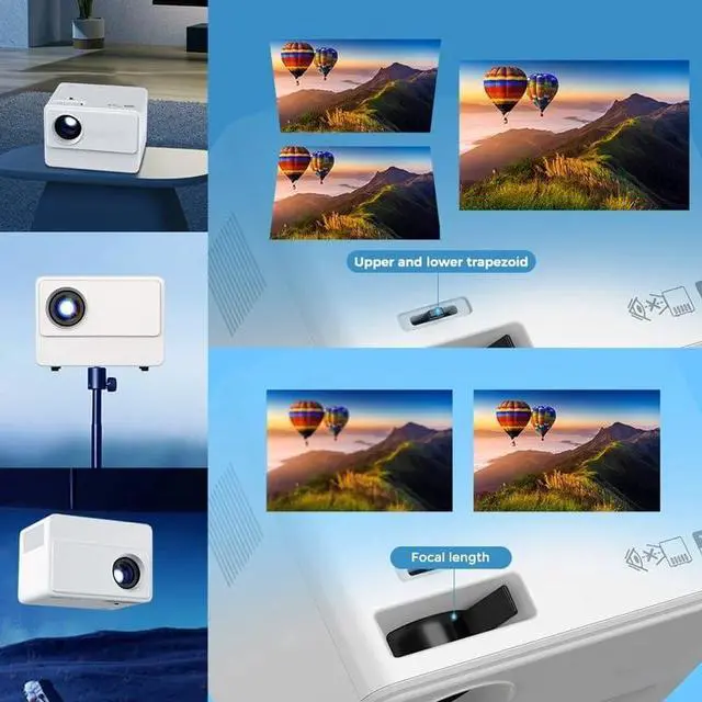 Alt view image 6 of 6 - Projector Portable Projectors Port 5G Samrt TV Support 1080P Video Home Cinema Theater