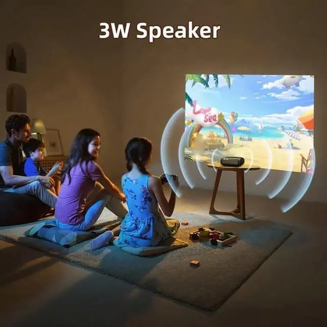 Alt view image 6 of 6 - Mini Projector Portable Home Theater LCD Full 720P 1080P Movie Video Big Screen