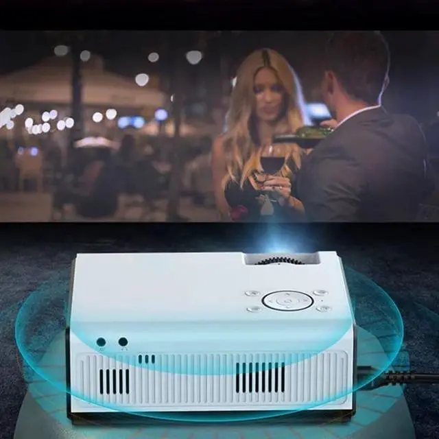 Alt view image 4 of 6 - Mini Projector Native1280 X 720P LED Android 2.4G/5GWiFi Video Home Cinema Smart Movie Game Proyector