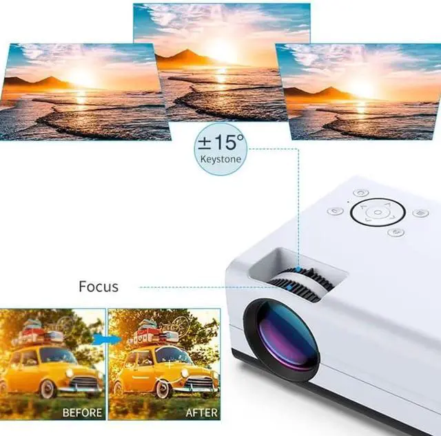 Alt view image 5 of 6 - Mini Projector Native1280 X 720P LED Android 2.4G/5GWiFi Video Home Cinema Smart Movie Game Proyector
