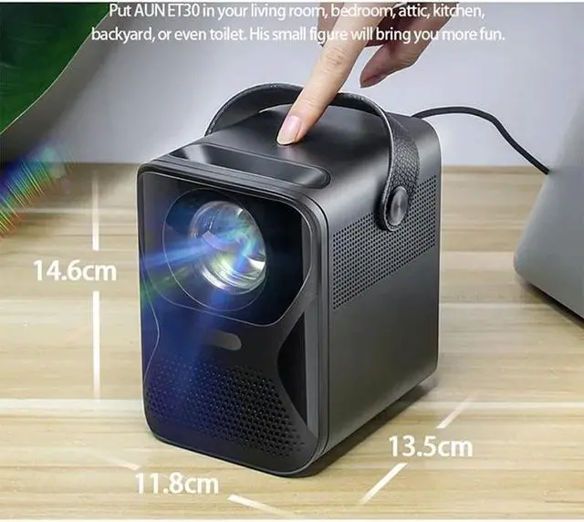 Alt view image 2 of 6 - Projector 1920x1080P MINI VideoProjector Home Theater Phone LED Beamer Support 4k Video Via Port