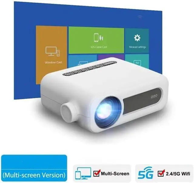 Alt view image 2 of 7 - Mini Projector 1080P Video Portable Home Theater 300ANSI Supported 4K 5G for Smartphone LED