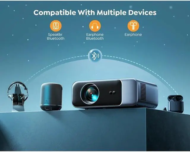 Alt view image 2 of 4 - Video Projector Native 1080P 500 ANSI With 6 and Autofocus/6D Keystone 4K Supported