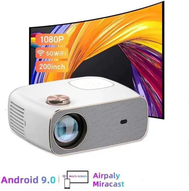 Alt view image 2 of 6 - Projector Android 280 ANSI Built-in Speaker 1920*1080P 1+8G LED Outdoor Home Portable