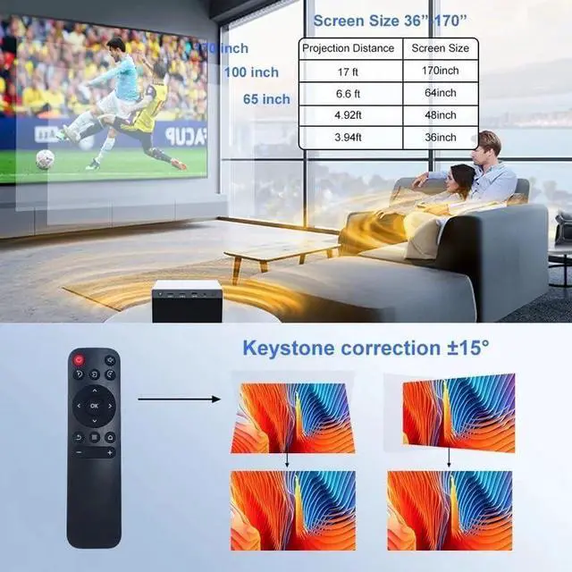 Alt view image 3 of 7 - Mini Projector Android 720P Projectors Support 4K for Phone Computer