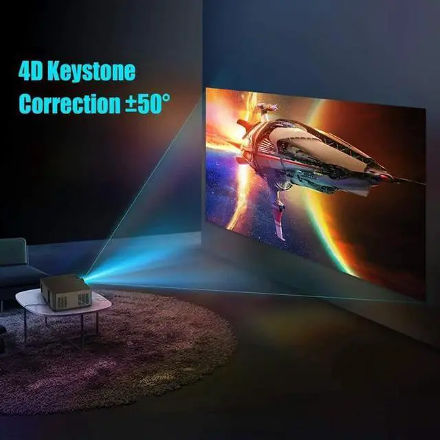 Alt view image 5 of 6 - Native 1920 X 1080P Projector 9000L Upgrad Video Support 4k Zoom Home & Outdoor