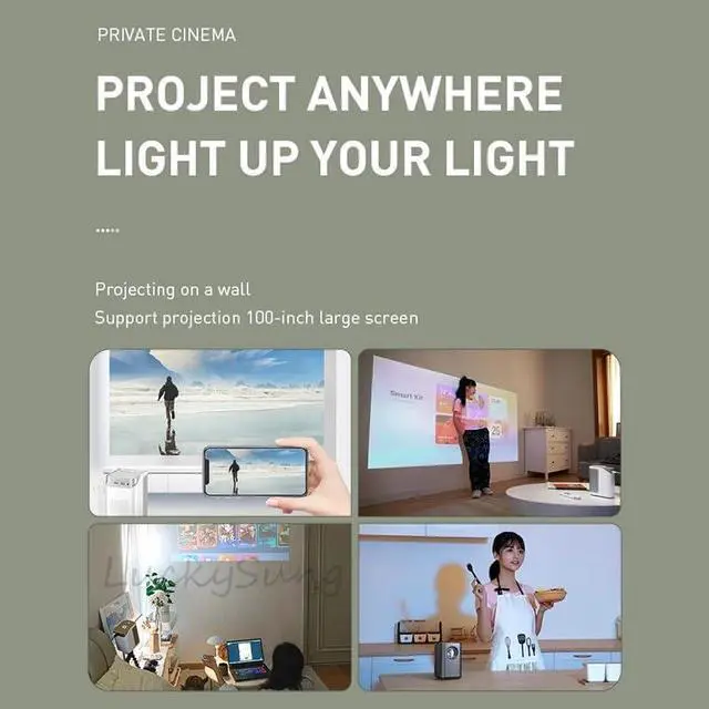 Alt view image 5 of 6 - Projector 380ANSI Lumen 1080P LED Theater Video For Home Cinema Global