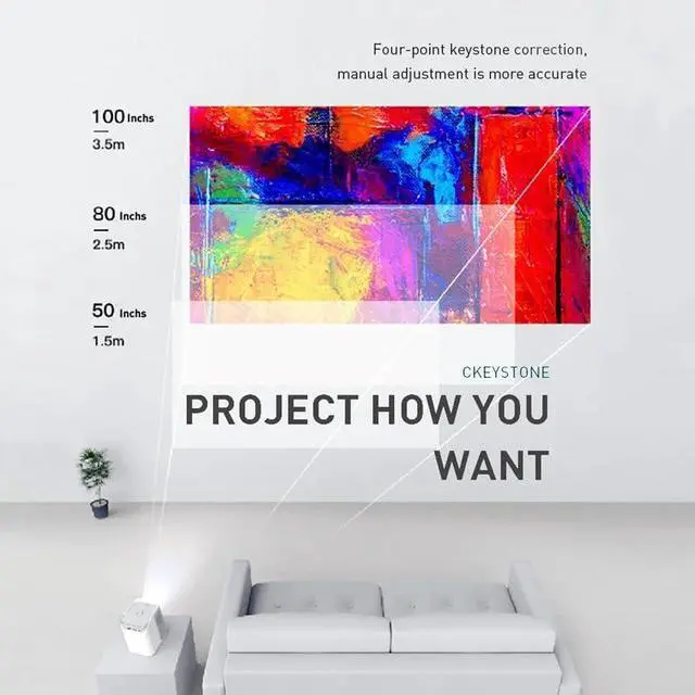Alt view image 6 of 6 - Projector 380ANSI Lumen 1080P LED Theater Video For Home Cinema Global