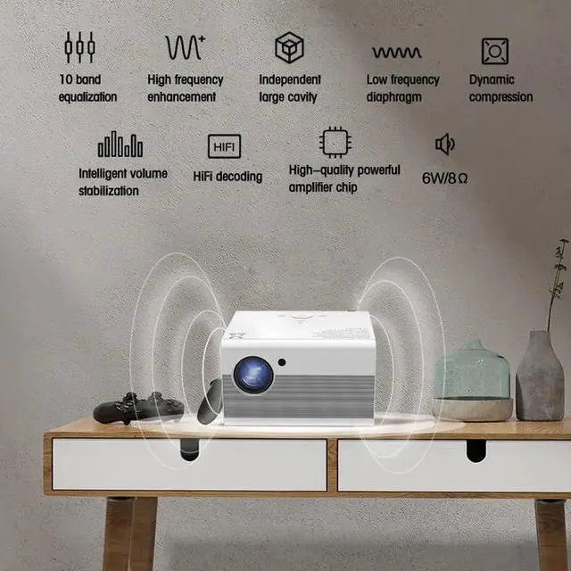 Alt view image 2 of 6 - Portable Projector LED TV Video Mobile Movie Home Theater Compatible