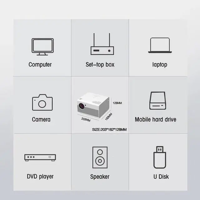 Alt view image 6 of 6 - Portable Projector LED TV Video Mobile Movie Home Theater Compatible