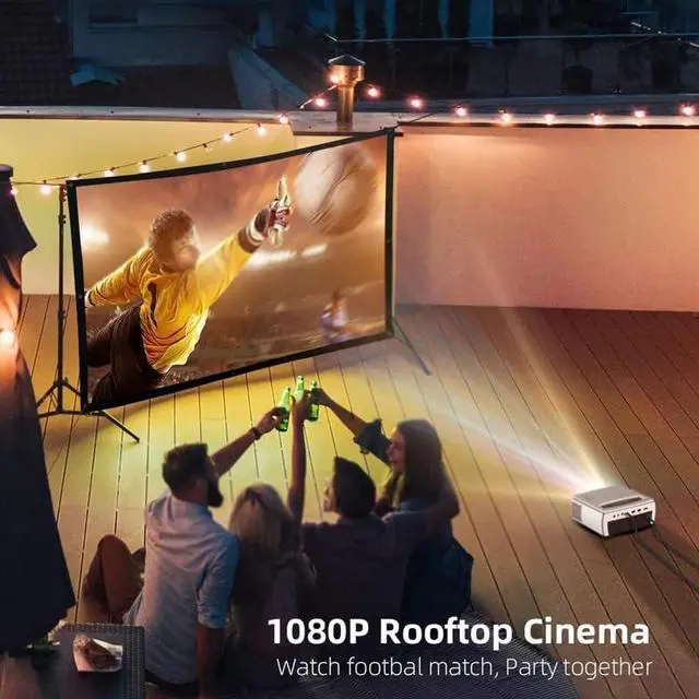Alt view image 3 of 6 - Projector 1080P LCD Smart Android 9.0 LED Home Theater Portable Mini 1920x1080 for 4K Video