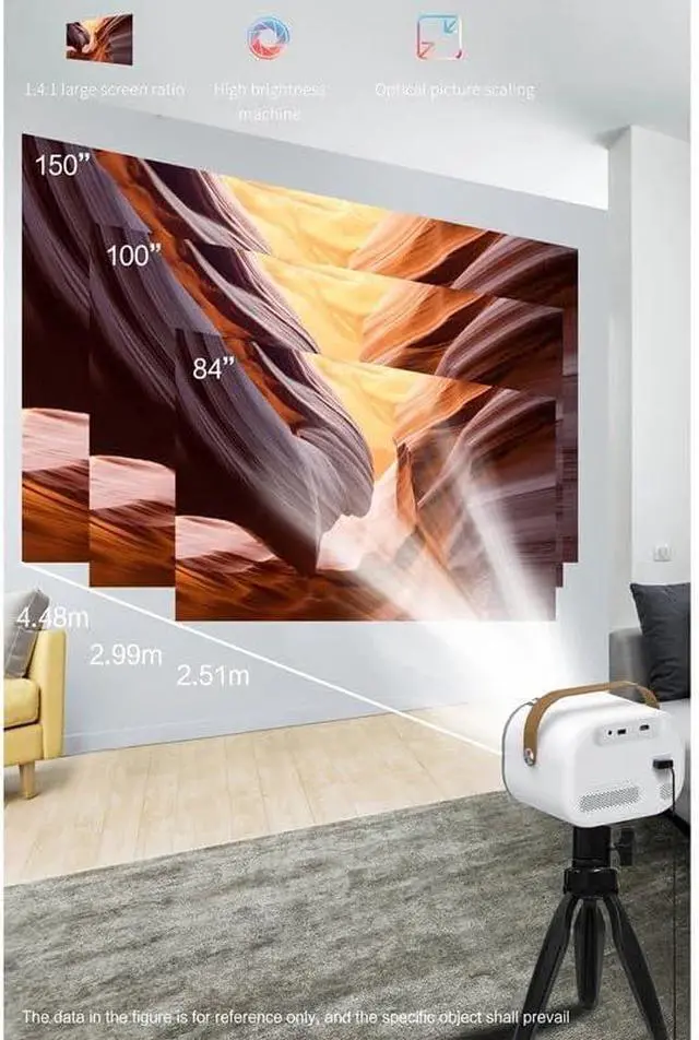Alt view image 5 of 6 - Portable 1920*1080P 4K LCD Smart Android 9.0 Mini LED Video Home Theater 1080P Projector