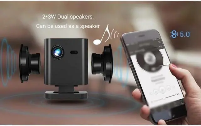 Alt view image 4 of 7 - 3D 4K Cinema Home Theater 1080P Smart Android Video Outdoor LED DLP Mini Portable Pocket Projector