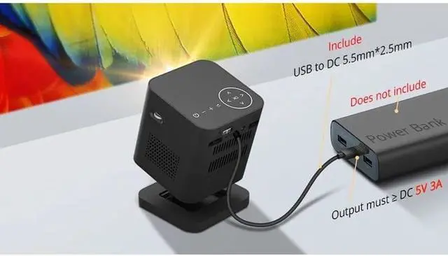 Alt view image 5 of 7 - 3D 4K Cinema Home Theater 1080P Smart Android Video Outdoor LED DLP Mini Portable Pocket Projector