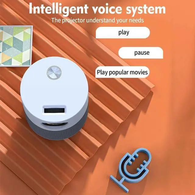 Alt view image 5 of 6 - 1080P Video Projector Portable Movie Support Multiple Devices Intelligent Voice Home Theater