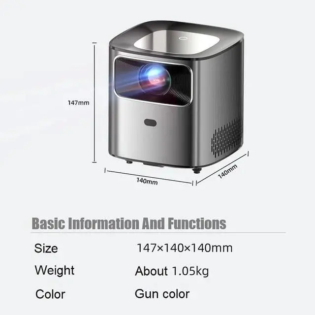 Alt view image 2 of 7 - LED Projector 4K Native Lumen Active -6 Phone Beamer Smart TV Video Home Theater Cinema