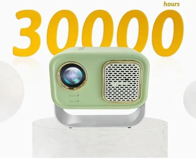 Alt view image 4 of 7 - Retro Mini Support 1080P Projetor 6000 Lumens Portable Beamer Smart TV 5G Home LED LCD Projectors