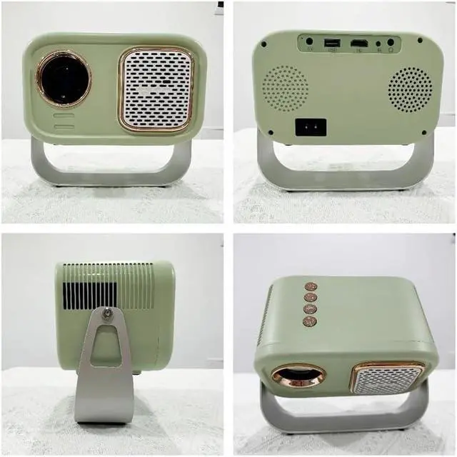 Alt view image 5 of 7 - Retro Mini Support 1080P Projetor 6000 Lumens Portable Beamer Smart TV 5G Home LED LCD Projectors